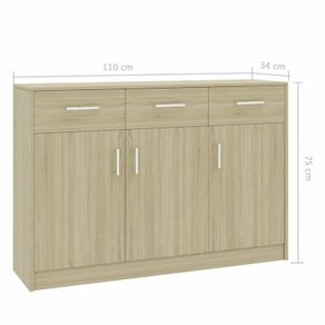 Sideboard Sonoma Oak 110x34x75 cm Chipboard