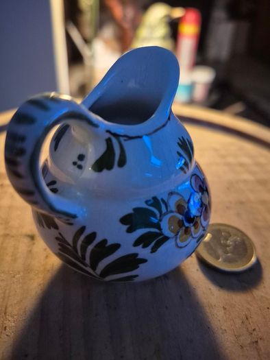 Vintage Miniature Floral Holland Handpainted Pitcher Vase