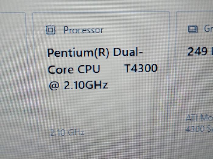 Dell Inspiron 1545, Model PP41L, Intel Pentium Dual-Core CPU T4300, 2.1GHZ, 4GB Ram, 238GB SSD, Windows 10, Microsoft Edge, chrome and VLC