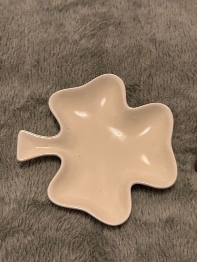 Small Shamrock shaped dish and miniature house decoration