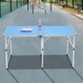 Table Tennis Table Foldable Indoor Ping Pong Table Blue 152 x 76 cm Portable Table Tennis Table with Net 6 Holders and 3 Reinforced Stabilisation Rods Multifunctional It Can Also Be Used as a Dining Image 7