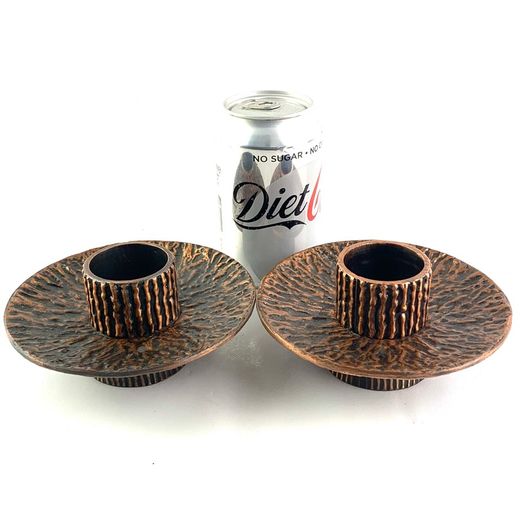 Mid Century Brutalist Bronze Candlesticks