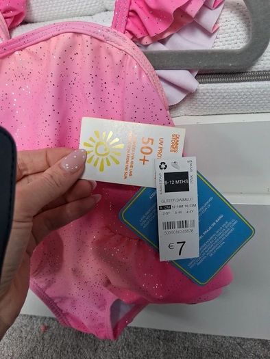 Brand New with tags Pink glitter Tutu style swimsuit age 9-12 months