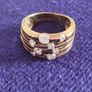 925 Sterling Silver Ring with Gold Plated Cubic Zirconia. Image 2