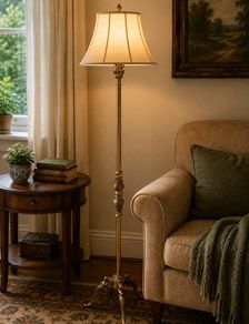 Antique brass floor lamp