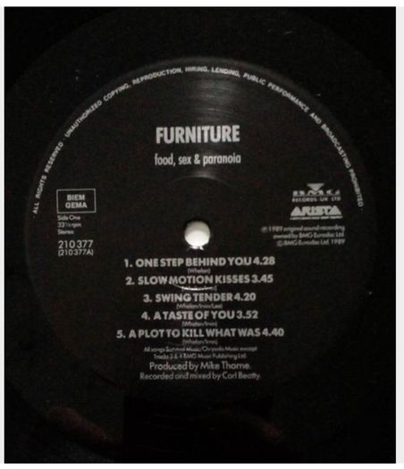 FURNITURE  | food, sex and paranoia