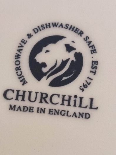 SET OF 2 Pristine Churchill Blue Willow 10 3/8 INCHES  Dinner Plate, Microwave Proof,