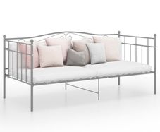 Sofa Bed Frame Grey Metal 90x200 cm
