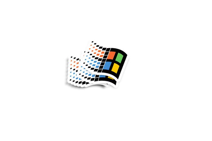 Windows 1992-2001 Retro Logo Glossy Stickers 2-Pack