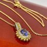Tanzanite, Yellow Sapphire & White Zircon Pendant with Chain Image 7