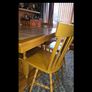 Solid oak extendable dining table with 6 chairs Image 8
