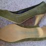 Olive Green Suede Heels Image 3