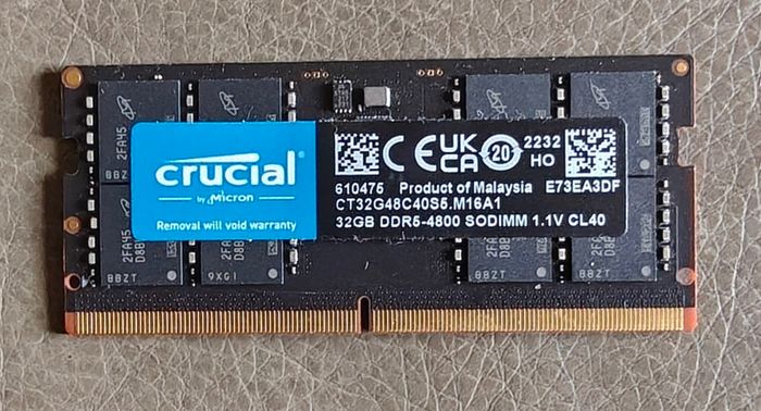 Crucial 32GB DDR5 4800 MHz laptop Ram