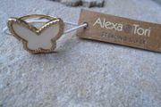 Butterfly ring,Alex &amp; Tori ring,Mother of Pearl, sterling silver ring, New, Gift