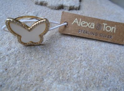 Butterfly ring,Alex & Tori ring,Mother of Pearl, sterling silver ring, New, Gift