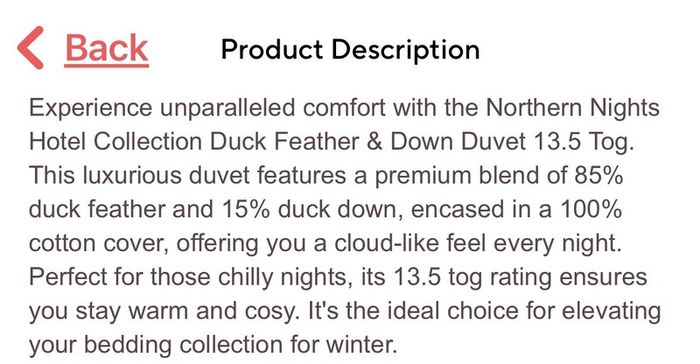 Duck Down kingsize duvet BNWT