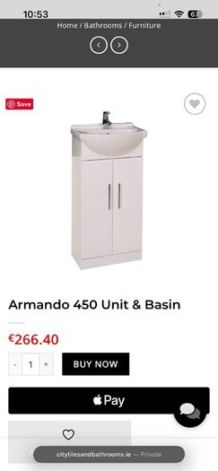 Armando 450 Bathroom Vanity Unit and Basin Brand New