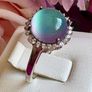 Sterling Silver Opalite Halo Ring Image 2