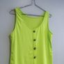 Pre Owned Neon Lime Button-Down Vest Top Image 3