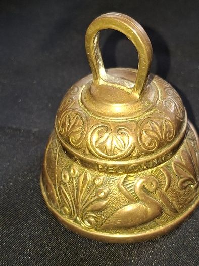 Antique Solid Brass Altar Bell Embossed Christian four traditional symbols of the Evangelists