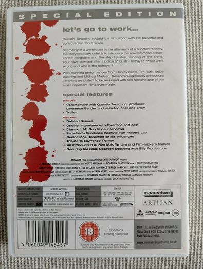 Quentin Tarantino DVD Bundle - Reservoir Dogs Special Edition + Inglourious Basterds