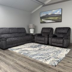 NEW 3+1+1 grey microfiber sofa set!