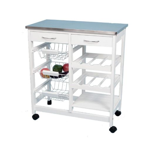 kitchen Rolling Trolly with Stainless Steel Top