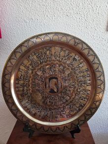 Exquisite Antique Large Brass/Copper/Silver Plaque or Tray