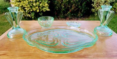 Art deco 5 piece dressing table set