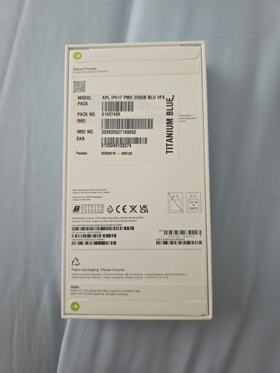Iphone 17 Pro Max 256 GB