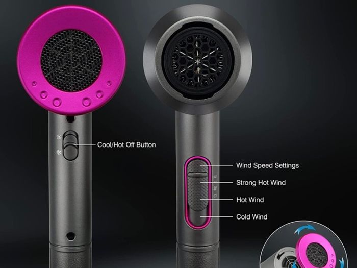 Professional Hair Dryer 2000W Powerful Ionic Hairdryer with Diffuser Blow Dryer with 2 Speeds, 3 Heating and Cool Button for Women Man Home Travel Salon Curly and Straight Hair (FREE POSTAGE)
