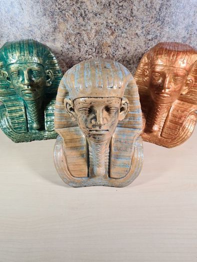 cast concrete Egyptian Pharoah Tutankhamun King Tut statue indoor outdoor ornament garden patio porch conservatory