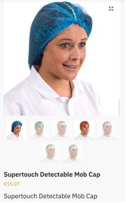hair mob caps 10x100 blue detectable or red