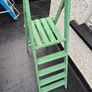 Vintage folding 4 step  painted solid wooden ladder Image 6