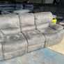 Grey 3 seater recliner sofa. Image 2
