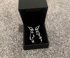 Jeulia Butterfly Wing Design Sterling Silver Earrings Brand New