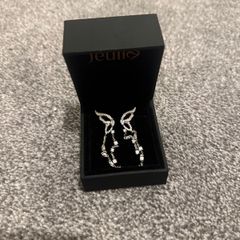 Jeulia Butterfly Wing Design Sterling Silver Earrings Brand New