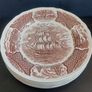 Vintage Set of Six Brown and White Fair Winds, Historical Scenes of Chinese Export to America - "The Friendship of Salem" Large Dinner Plates by Alfred Meakin Image 9