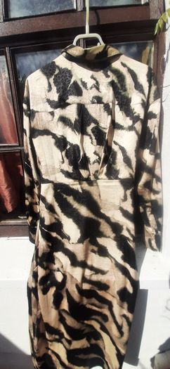 Silk Feel Belted Long Dress