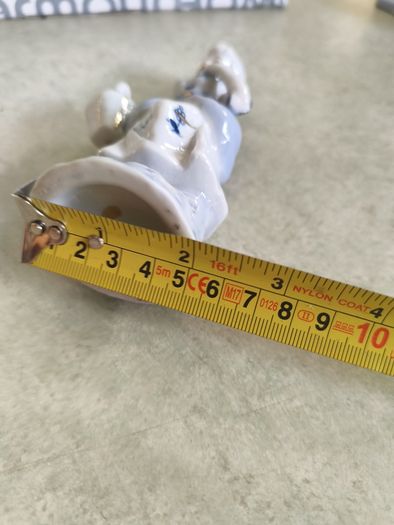 Vintage colonial man & woman blue, white, gold porcelain