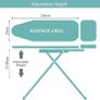 Ironing Board With Rest / 110cm x 33cm / Folds Away Flat / Non-Slip Feet / Adjustable Height (FREE POSTAGE) Image 5