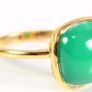 Green onyx ring gold plated on sterling silver Image 2