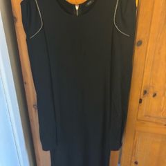 Sprit black dress / long zip / M