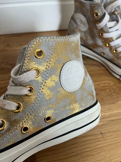 Gold Suede Converse Boots