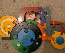 Tractor jigsaw numbered