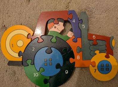 Tractor jigsaw numbered