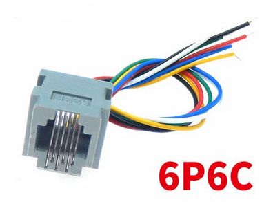 RJ11 Telephone FEMALE SOCKET 6P6C Connector With Wire Female Jack Connectors