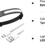 LED Head Torch, USB Headlamp 350 Lumens COB LED Headlight 80g Motion Sensor Headtorch with IPX4 Waterproof for Kids Adults, Running, Camping, Hiking, Fishing, Hunting, Climbing Image 2