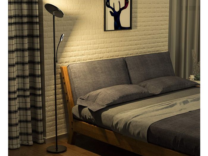 35W Dimmable Black LED Floor Lamp, 4200lm Floor Lamps Living Room with Remote Control & Touch Control, 3000-6000K Modern Floor Lamp with 1H Timer