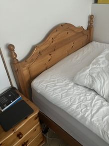 4ft 6 double solid pine bed